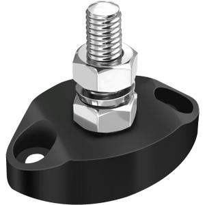 LENKRAD M6 Single Stud Bus Bar Stainless 150A Power Distribution Block 12V Battery Junction Post, Black Marine Ground Post with Insulated Base, RV Automotive New Energy Buss