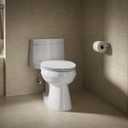 KOHLER 57777-GCF-0 Cymbal ReadyLatch Quiet-Close Soft Close Toilet Seat Elongated, Flexible CoreFlex Material, Wider Toilet Seat Surface, Home Essentials, White with Ice Grey Core Center