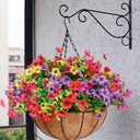Mecai 36 Pcs Artificial Flowers with Hanging Baskets 14 Inch Set of 2