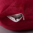 EVOLIVE Euro Sham Cover Soft Micromink Faux Velvet Pillowcase, Faux Fur Texture, Decorative Square Cushion Cover with Hidden Zipper Closure (26"x26" Euro Sham, Wine)