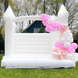 13FT White Bounce House, Large Bouncy Castle Commercial PVC Inflatable Jumper Large Bouncer Durable with 950W Strong Blower Safety for Adults Kids Toddler Party Wedding Decor