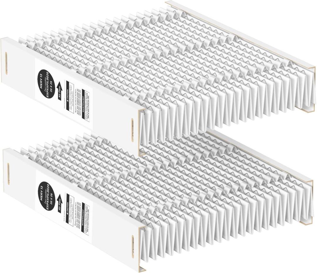 EXPXXFIL0020 20x25 MERV-13 Filter Replacement Compatible with Bryant/Carrier EZ-FLEX EXPXXFIL0020 Heating and Cooling System, Expandable Filter Media 20x25, 2 Pack