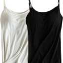Womens Modal Built-in Bra Padded Camisole Yoga Tanks Tops (2-4, Sp-2 Pcs Black/White)