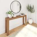 Plank+Beam Modern Solid Wood Console Table, 56 Inch, Sofa Table, Narrow Entryway Table for Hallway, Behind The Couch, Living Room, Foyer, Easy Assembly, Pecan
