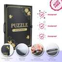 1000 Pcs Puzzle Storage Portfolio Folder with 20 Acid- Free Pockets, Large Capacity Puzzle Organizer, Portable, Dustproof and Protective Accessory for Jigsaw Enthusiasts (Golden)