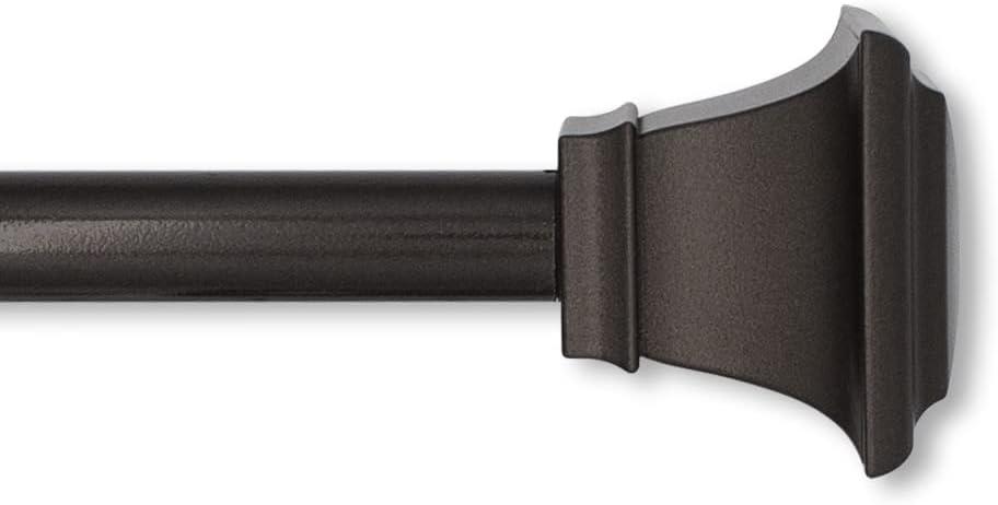 Lumino Square Single Curtain Rod Set, 5/8" Diameter - Starting at $14.99 - (With Multiple Color Options), Curtain Rod, Drapery Rod, Decorative Rod, Dcor, Bronze, 30-84" Width