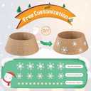 OIAHOMY Christmas Tree Collar, Wicker Holiday Tree Skirt & Stand Base Cover,Paper Rope Christmas Decor, Natural & Snow-24 inch (Large)
