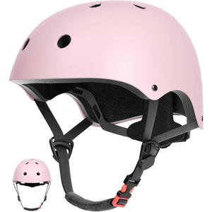 67i Kids Bike Helmet Toddler Helmets for Ages 3-8 Years Old Girls Boys Kid Adjustable Skateboard Bicycle Helmets Multi-Sport Ventilation Skateboarding Cycling Scooter Roller Skate Helmet (Small, Light Pink)