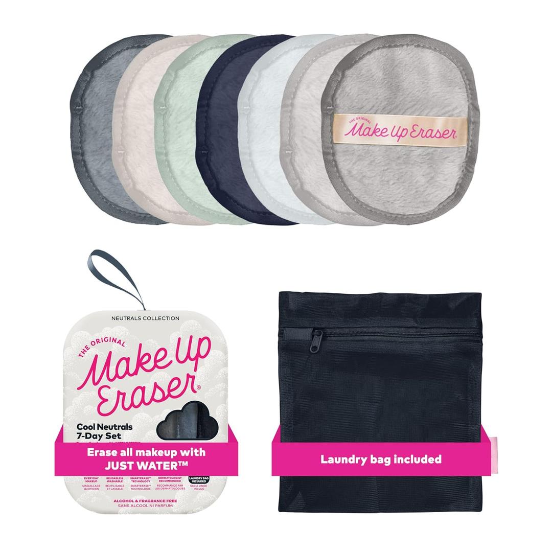 7-Day Set, Erase All Makeup with Just Water, Including Waterproof Mascara, Eyeliner, Foundation, Lipstick, Sunscreen, and More! 7ct (7 Count (Pack of 1), Cool Gal Neutrals)