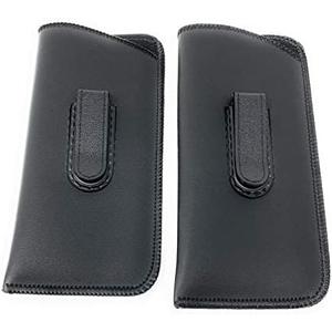 Hilco Soft Eyeglass Case, 2 Pack - Black, Vinyl with Plastic Flex Clip