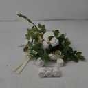 Wedding Aisle Decorations for Wedding Ceremony Set of 10 Pew Flowers for Church Chair Decorations Party Decor with Artificial Flowers Eucalyptus and Ribbons White