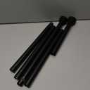 Suranew Heavy Duty Tension Rod 29-75" Rust-Resistant Shower Curtain Rod, No Drill Stainless Steel Spring Rod with Extra-Wide Non-Slip Pads for Bathroom/Kitchen/Closet (Black)