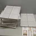 SNSLXH 8 Pack Stackable Closet Storage Bins, Multifunctional & Foldable Closet Organizers and Storage for Bathroom Kitchen Laundry Room Drawer Shelf Storage, Space-Saving Wardrobe Organizer, White