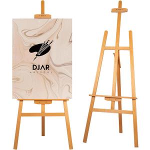 DJAR Solid Beechwood Art Easel for Painting, Folding Floor Easel Stand for Drawing, Wedding Sign and Poster, Ajustable Wooden Easel for Artist and Beginner, Hold Canvas up to 41.7"