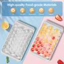 WIBIMEN Ice Cube Tray with Lid and Bin - Round Ice Trays for Freezer with Lid - Ice Cube Trays for Freezer with Ice Container (0.8"-2PACK White)