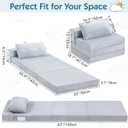 Kids Floor Mat, Trifold Futon Sofa, Portable Folding Play Mats for Playroom, 63x22x3.1 Inch