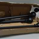 Double Curtain Rods 48 to 84 Inch, Matte Black, Decorative With Round Finials for Window, 1-Inch Front and 5/8 Inch Back Rod