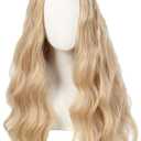 Linfairy 70S Long Blonde Wavy Hippie Wigs Halloween Cosplay Costume Wig for Women Party