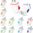 Xuhal 12 Pcs Fast USB Wall Charger Charging Block Bulk Adapter Plug Cube 2.1A USB Wall Charger Replacement for Most Smartphones and Tablets(Colorful)