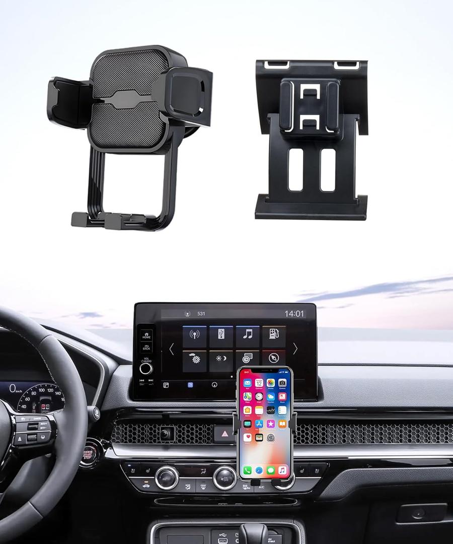 Car Phone Holder for 2023-2025 Honda CRV CR-V/Hybrid Auto Accessories Navigation Bracket Interior Decoration Mobile Cell Phone Mount, 360 Rotation, Vehicle-Specific Custom Mount