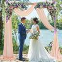FUHSY Peach Wedding Arch Drapes 2 Panels 20FT Wedding Arch Draping Fabric Chiffon Fabric Drapery Arch Decorations for Ceremony Wedding Backdrops for Reception Bridal Archway Ceiling Drapes Swag Decor