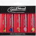 Doc Johnson GoodHead - Oral Delight Gel Variety Pack - French Vanilla, Cotton Candy, Blue Raspberry, Peach, Pineapple - 5 x 1 oz. (5 X 28 g)
