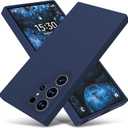 Varikke Compatible with Samsung Galaxy S24 Ultra Case, Liquid Silicone Upgrade [Camera Protection] [Anti-Scratch Microfiber Lining] Slim Soft Touch Gel Rubber Shockproof Phone Case 6.8", Dark Blue