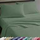 California Design Den Full Size Sheets Set - Natural 100% Cotton Sheets Full Size Bed with Deep Pockets, Soft Sateen Weave, Durable Bedding Set Pine Green