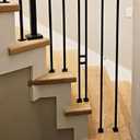 Modern Minimalist Flat Shoe (10-Pack) for 1/2" Iron Balusters Aluminum Square Baluster Base Cover, Stair Railing Hole Cover, Low Profile, Easy Install