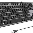 USB Wired Keyboard for Window,Comfortable Quiet Chocolate Keys, Durable Ultra-Slim Wired Computer Keyboard(QWERTY) for PC, Windows 11/10/8/7/XP/Vista KB1430