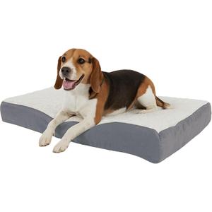 Comfortable Memory Foam Pet Bed / Mattress, Gray Quilted Cover