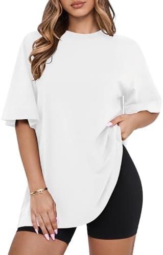 MIHOLL Womens Oversized T Shirts Short Sleeve Crewneck Summer Tops Casual Loose Basic Tees XL