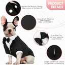 Kuoser Dog Tuxedo, Formal Dog Costume with Bow Tie Pet Wedding Suit Party Birthday Outfit, Dogs Tux Soft Shirt for Valentines Christmas Halloween Graduation Cosplay, Black M