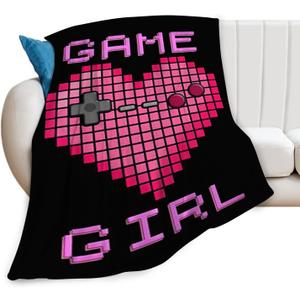 Gaming Blanket Game Gamer Throw Blankets Plush Cozy Flannel Fleece Ultra Soft Fuzzy Party Blanket Gifts for Girls Women Men Boys Kids Bed 50"X40"