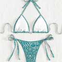 SOLY HUX Women's Halter Bikini Sets Floral Print Sexy Swimsuits 2 Piece Triangle Bathing Suits, LA