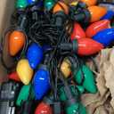 RECESKY C7 Bulbs Christmas String Lights with Remote  50 LED 26ft Battery String Lights  Fairy Christmas Lighting for Outdoor Yard Wreath House Party Xmas Tree Christmas Decorations  Multi Color