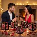 Retisee 24 Pcs Valentine's Day Decorations Paper Lanterns Craft Kits Valentine's Day Candles Holders Paper Boxes Lanterns DIY Craft Kits for Home Decorations Art Project