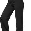 SEMARO High Waisted Casual Pants for Women Business Dress Work Office Stretchy Pants with Pockets (Medium, Black)