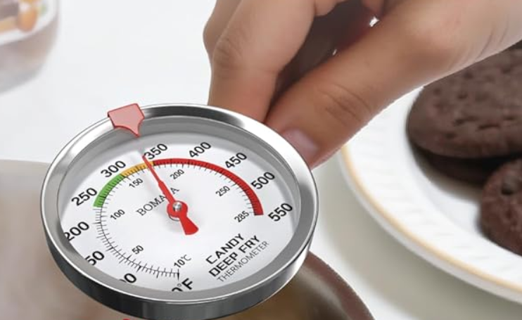 BOMATA 2-Pack Candy Thermometer with Pot Clip, Waterproof IP67 and 2.5" Display Deep Fry Oil Thermometer for Cooking, Food, Turkey, BBQ, Grill... Mth400 Silver