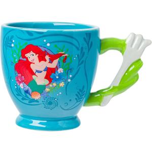 Silver Buffalo Disney Princess Ariel Dinglehopper Hair Brush Shaped Handle Ceramic Mug, 20 Ounces