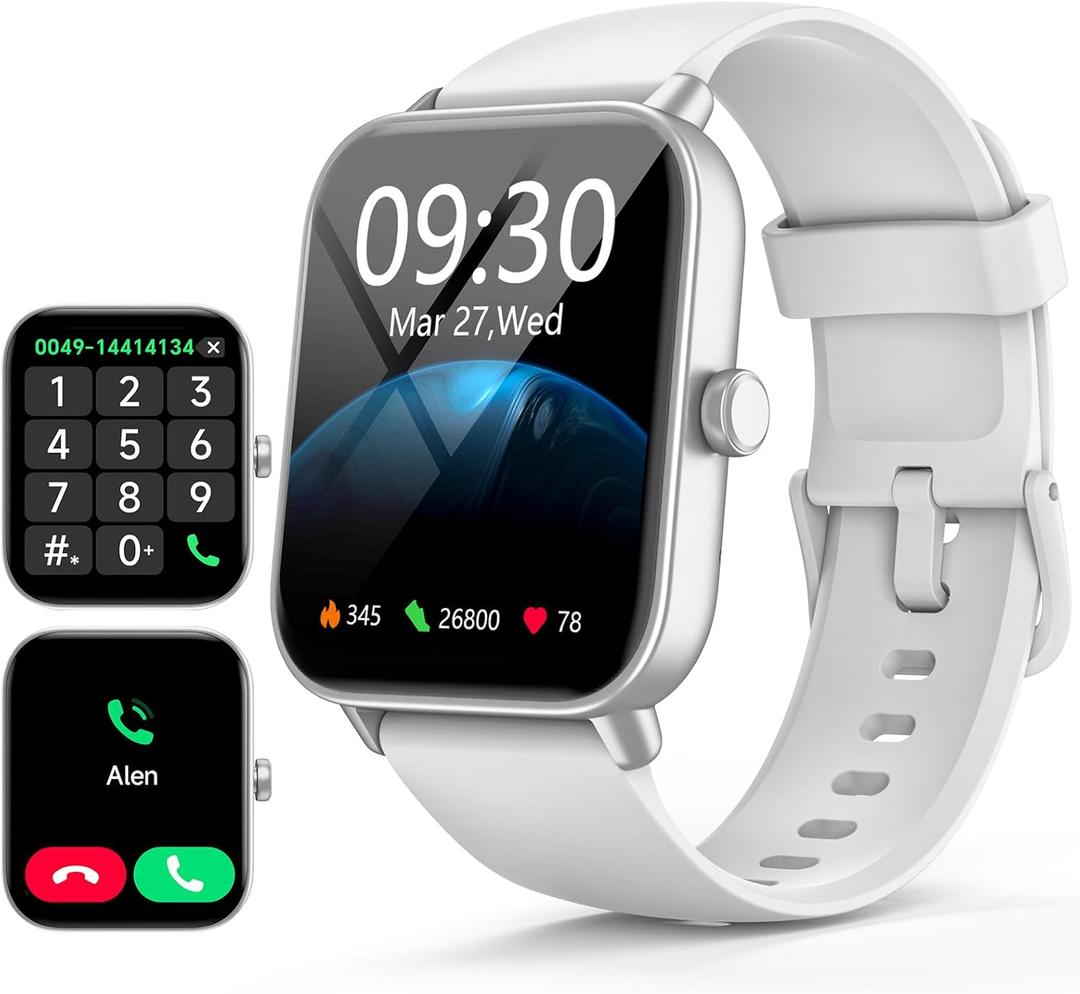 aeac Smart Watch for Android & iOS, 1.8" HD Fitness Watch with Alexa, Bluetooth Calling, Smartwatch with Heart Rate/Sleep Monitor/Calorie/Step Counter, IP68 Waterproof