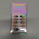 BTArtbox Press On Nails Medium - 3D Flower Almond French Tip Press On Nails with Glue for Women, Opaque Soft Gel Glue On Nails in 15 Sizes - 30 Stick On Nails Kit, Bessie & Bestie