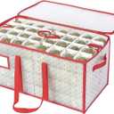 Sattiyrch Plastic Christmas Ornament Storage Box with Trays,Customizable Dividers, DustProof Durable Ornament Organizer Holder,Christmas Storage Containers,Holds 128 x 3 inch Ornaments