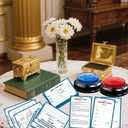 Christian Bible Family Feud Game with 2 Buzzers,Religious Trivia Quiz Card Game for Church Groups,Easter Parties,Team Building & Family Game Night