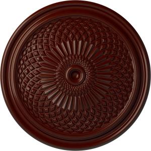 Ekena Millwork CM22TNBMF 22" OD x 1 3/4 P Trinity Ceiling Medallion (fits Canopies up to 3"), Hand-Painted, Brushed Mahogany