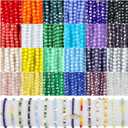 Xilitata 2000Pcs 4mm Glass Beads for Bracelets Jewelry Making, Faceted Bead Friendship Bracelet Kit, Rainbow Beads DIY Craft with Charms