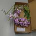 IPOPU Purple Fake Flowers 9pcs Delphinium Artificial Flowers with Clematis Greenery Stems 33.5" Bluebonnet Flowers Larkspur Snapdragon Tall Fake Flowers for Home Bridal Shower Party Decor (Purple)
