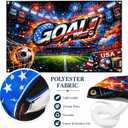 2 x USA Soccer Decorations Banner, Team USA Decorations, American Football Themed Decor, American Soccer Themed Decorative Banner for US Party Decorations, 71 x 43 Inch