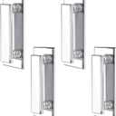 Weysat 4 Pcs Mirror Closet Door Pulls Handle Adhesive Self Stick Acrylic Drawer Handle Knob Large Clear Instant Stick on Knobs for Closet Cabinet Wardrobe Windows Dresser Sliding Door (5 x 2 Inch)