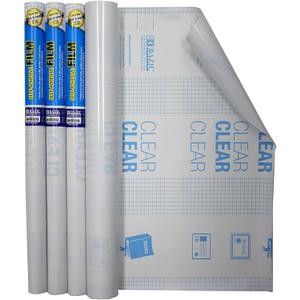 BAZIC Products Book Wrap - Clear Book Cover Self Adhesive Book Protector for Book Covers for Paperbacks, Plastic Cover for Books, Clear Contact Paper Peel and Stick, 17.5" x 1.7 Yard Roll, 4-Roll